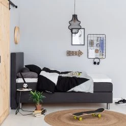 Unia 100 Jenkkisänkypaketti 120x200 Cm Tummanharmaa, 5 Cm Prof Vm, Metallijalat