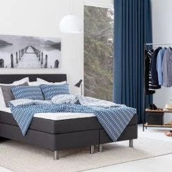 Unia 100 Jenkkisänkypaketti 160x200 Cm Tummanharmaa, 5 Cm Prof Vm, Metallijalat -Veke Myymälä unia 100 jenkkisanky 160x200cm miljoo