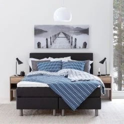 Unia 100 Jenkkisänkypaketti 160x200 Cm Tummanharmaa, 5 Cm Prof Vm, Metallijalat -Veke Myymälä unia 100 jenkkisanky 160x200cm paadysta