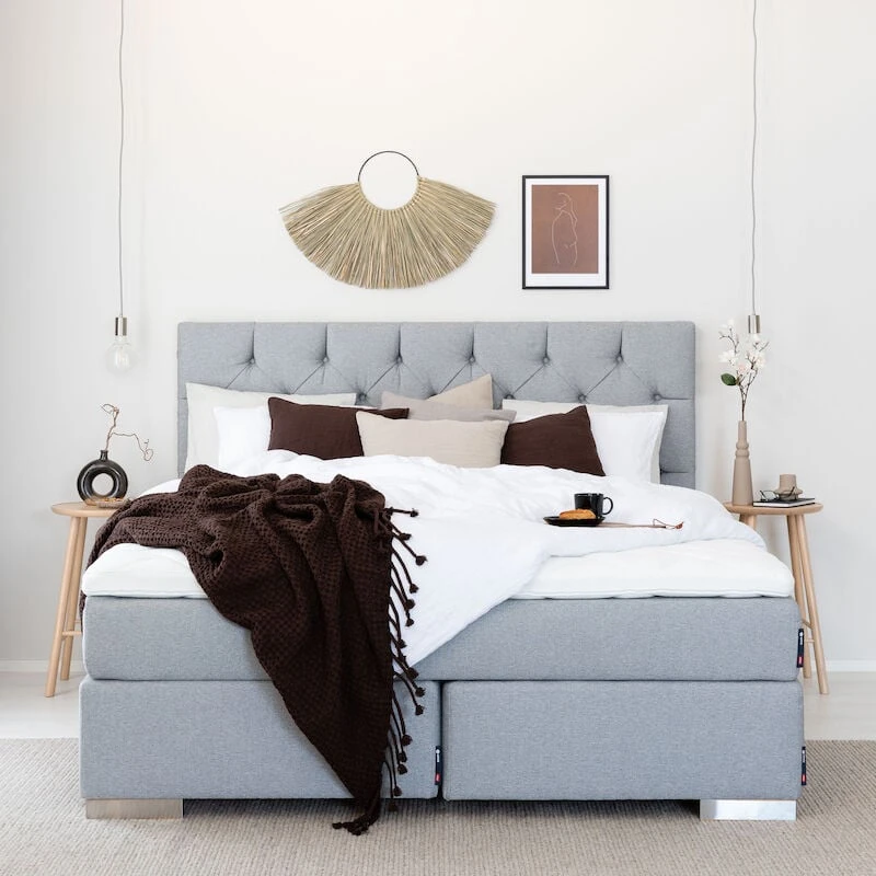 Unia Kulta Jenkkisänkypaketti 160x200 L HR35, Kulma Jaloilla, V.harmaa Fame 170 4 Unia Kulta Jenkkisänkypaketti 160x200 L HR35, Kulma Jaloilla, V.harmaa Fame 170 - Image 2