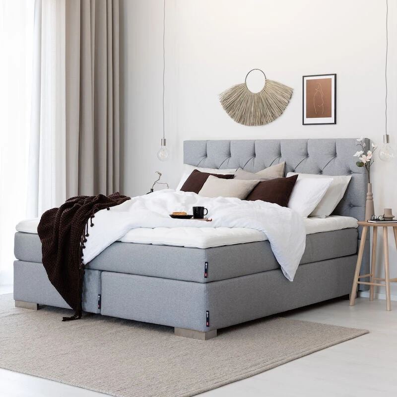 Unia Kulta Jenkkisänkypaketti 160x200 L HR35, Kulma Jaloilla, V.harmaa Fame 170 5 Unia Kulta Jenkkisänkypaketti 160x200 L HR35, Kulma Jaloilla, V.harmaa Fame 170 - Image 3