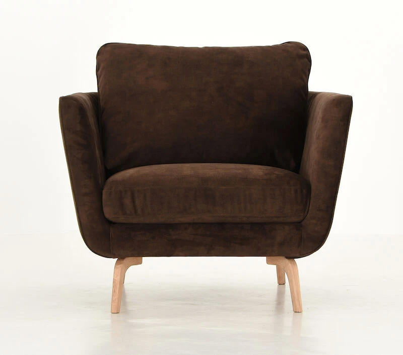 Veke Floss Nojatuoli Tummanruskea Adore 81, Valkotammi Jalat - Image 6