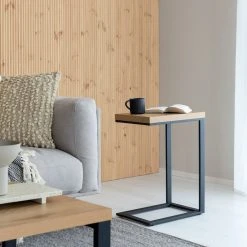 Eureka Bergen Sohvapöytä Tammi/musta -Veke Myymälä viilu apupoyta web 8201