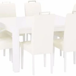 Veke Vuono-Boss Ruokailuryhmä Neliö 8-hengen, Valkoinen/valkoinen
