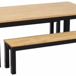 Veke Vuono-Moona 6-hengen Ruokailuryhmä Penkeillä Musta/koivu -Veke Myymälä vuono moona ruokailuryhma penkeilla 6 hengen musta koivu kuva3