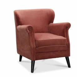 Wales Nojatuoli Vaaleanharmaa Sametti -Veke Myymälä wales2 korall cc47